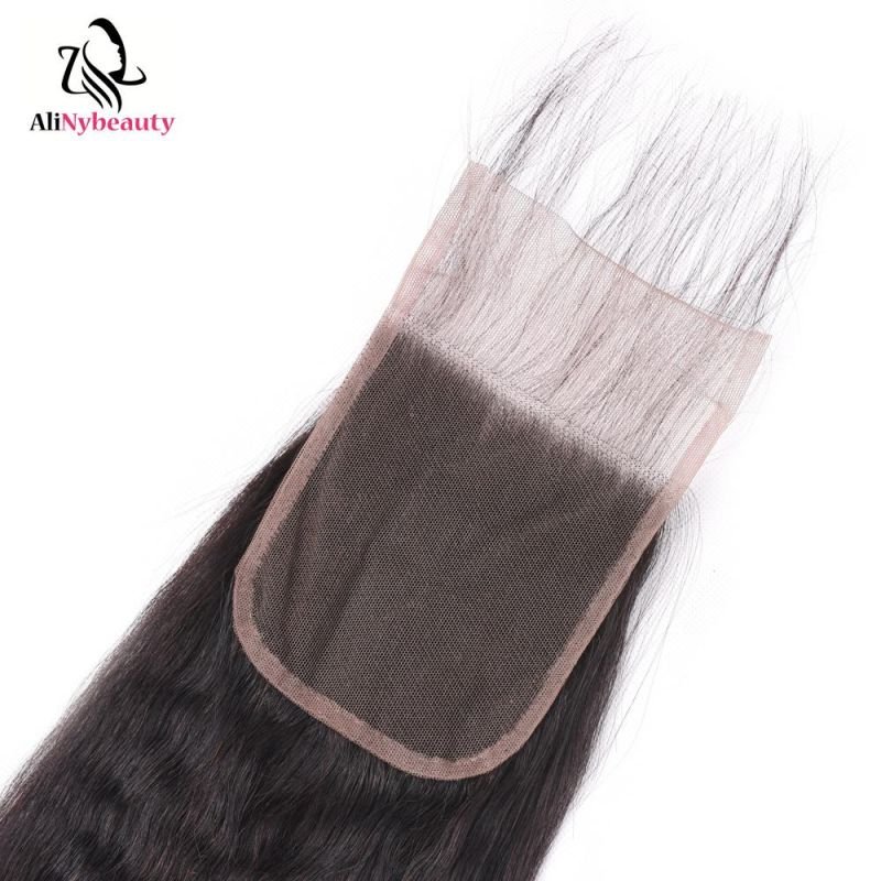 Alinybeauty Kinky Straight Brazilian Human Hair Lace Closure