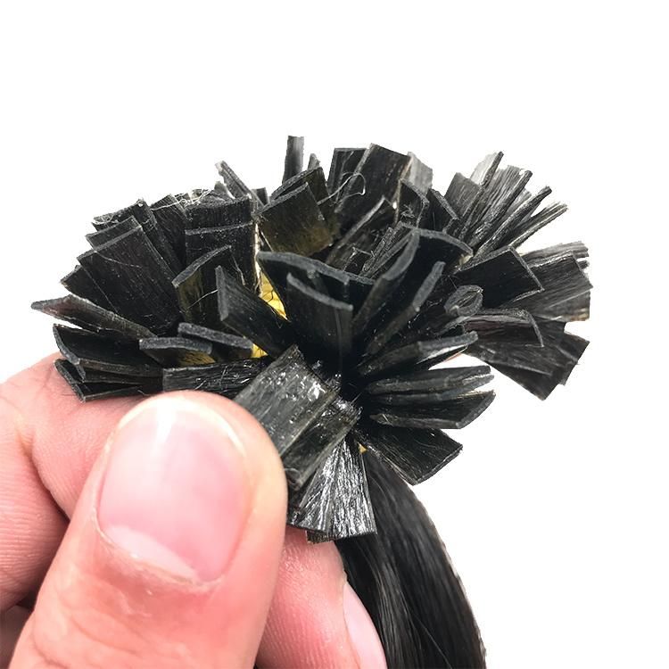 Wholesale Natural Pure Color Brown Water Deep Wavy Indian Hair Flat Tip Hair Extension