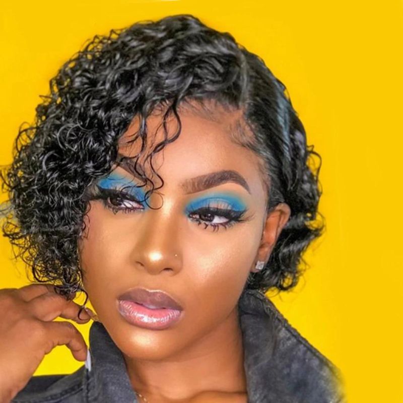 Pixie Cut Wig Short Curly Human Hair Wig Curly Bob Lace Front Wigs 150 Density Remy Brazilian Curly Lace Front Wigs