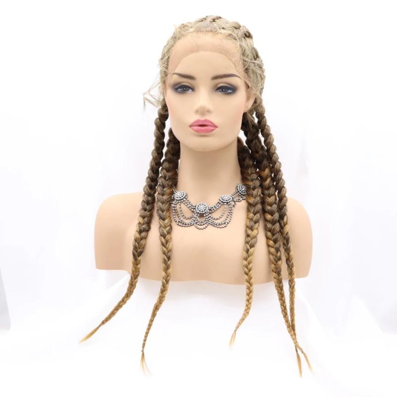 Top Quality 30 Inch Lace Front Synthetic Hair Wig 5 Braids Wigs for Women