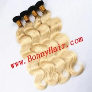 European Human Remy Hair T1b/613 Ombre Hair Weave
