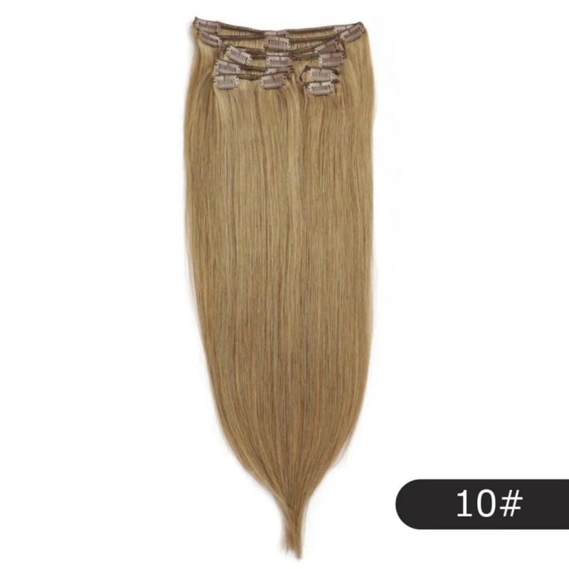 12-24 Clip in Human Hair 8PCS/Set Remy Clip in Extensions Full Head Brazilian Human Hair Multi Color Clip in 22 Inches