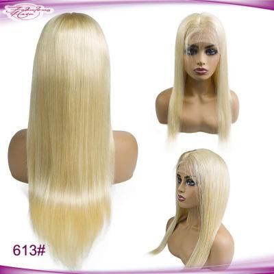 Blonde Color Straight Virgin Indian Human Hair Lace Front Wig