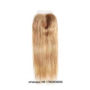 Human Hair Brazilian Malaysian Peruvian Indian Remy Human Hair 27# 4X4 Lace Closure Pre Plucked Baby Hair Straight Closure