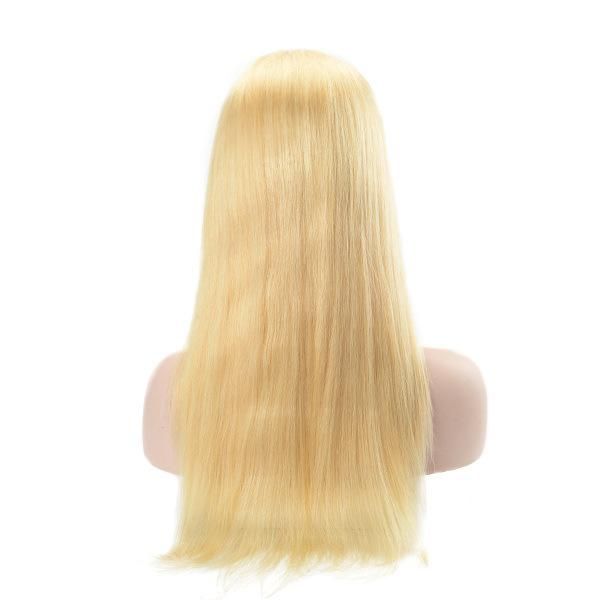 Women Lace Front Wig Blond Color Human Hairpiece