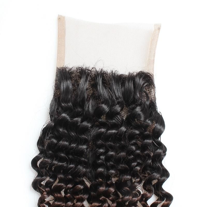 9A 4*4 Lace Front Closure Kinky Curly Remy Human Hair Weave #T3