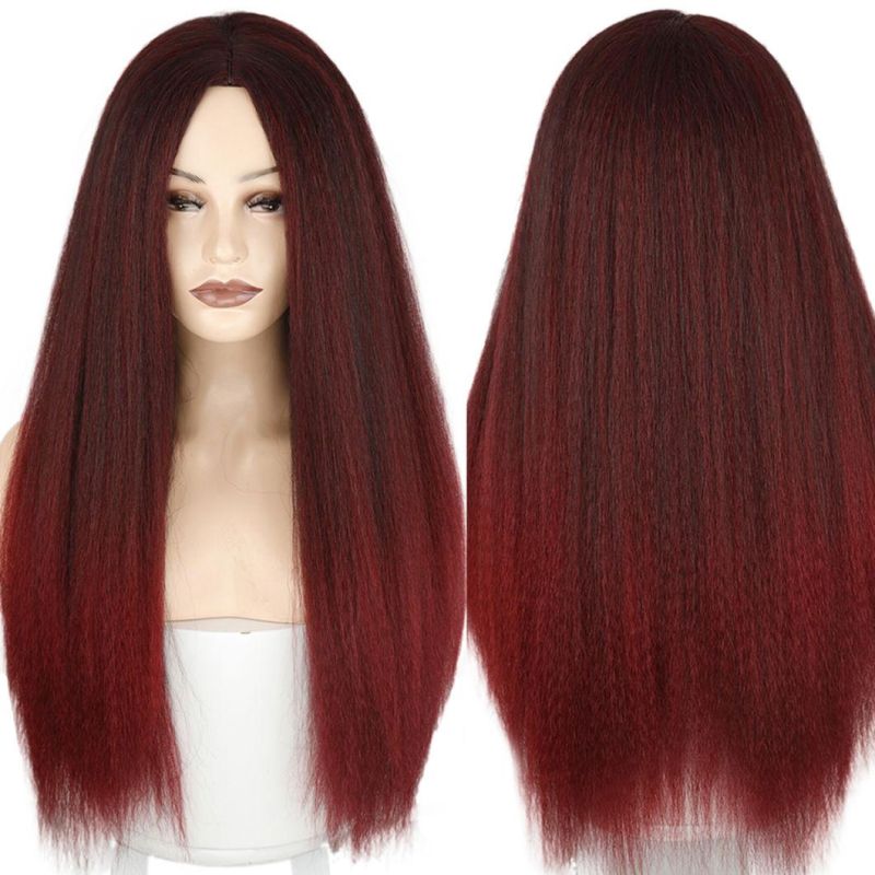 Kinky Straight Brazilian Human Lace Front Hair Wig with Closure for Women Kinky Straight 30 Inch Long Afro Hair Wigs African Wig 26 Inch