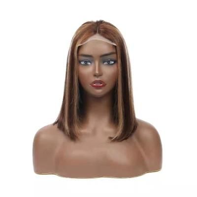 Front Lace Real Hair Bobbing Headgear 4 &times; 4bob Lace Front Lace Wig P4 / 27