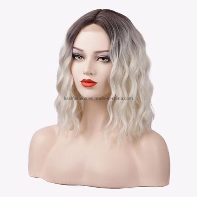 Wholesale 14 Inch Blond Wavy Hair Wig Synthetic Hair Wig with Lace Front