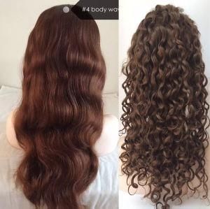 24&quot; Kinky Curly/Body Wave Hair Lace Wig #4 Chinese Hair Wig