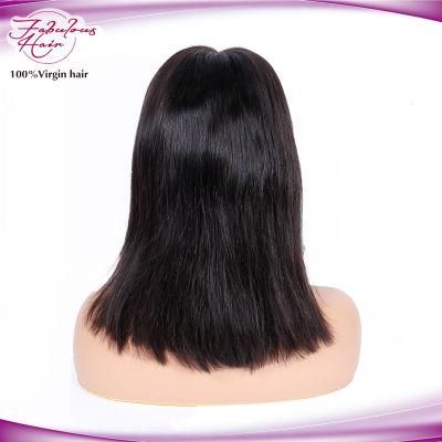 Natural Color Medium Hair Front Lace Wig Bob Wigs
