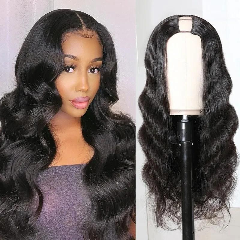 Kbeth Hair U Part Hair Wig Cap with 4 Combs to Firm The Cap 26 Inch Deep Wave Wigs with Adjustable Band to Fit Your Size