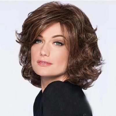 Natural Hairline Women Heat-Resistant Wigs Short Hair Synthetic Wig Fluffy Curly Wave Wig for Black and White Women