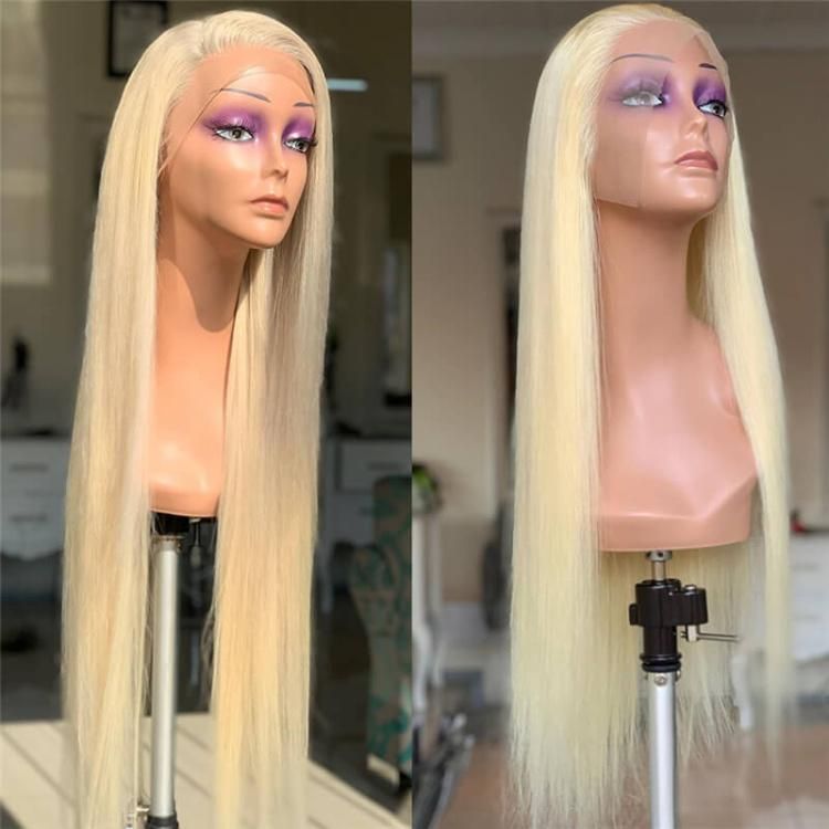 Raw Virgin Cuticle Aligned Brazilian Frontal Human Hair 613 Blonde Transparent Lace Front Wig with Baby Hair for Black Women