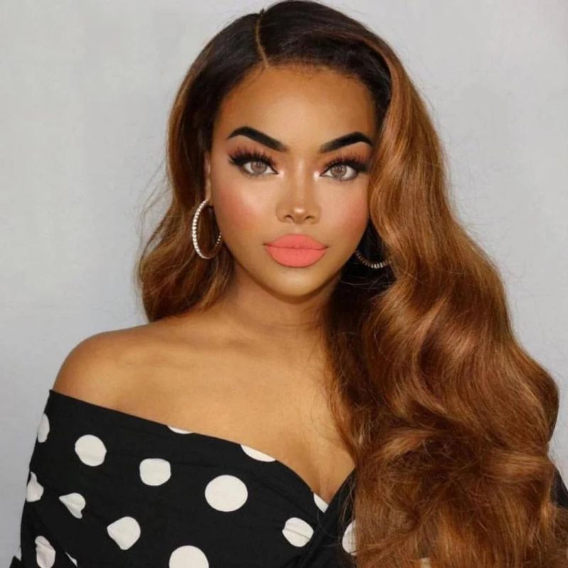 Human Hair Bundles for Black Women T1b/30 Ombre Brazilian Body Wave Human Hair Extensions
