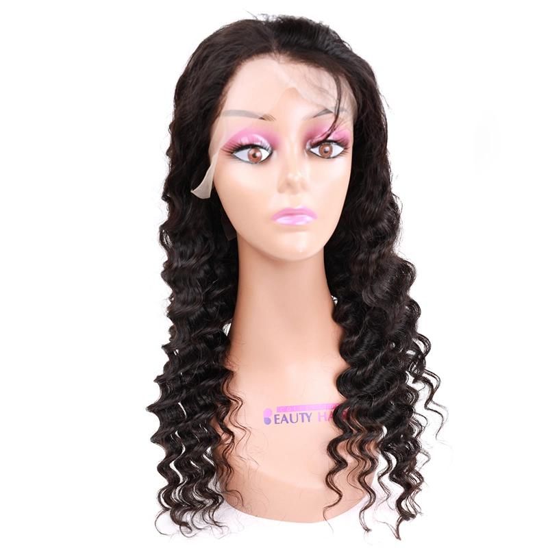 New Fashion 180 Density Deep Wave Remy Human Hair Wig Brazilian Hair Lace Frontal Wig
