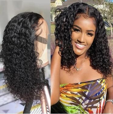 Top Grade 4X4 13X4 Transparent Lace Short Curly Bob Wig Lace Frontal Brazilian Hair 100% Human Hair Wig