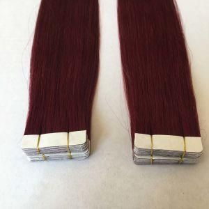 99j# Silky Straight Us PU Tape Skin Weft Virgin Human Hair Extensions