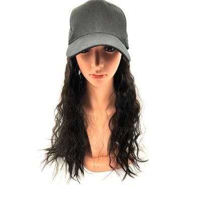 Wendyhair Women Long Curly Wigs Synthetic Hair with Hat Cap