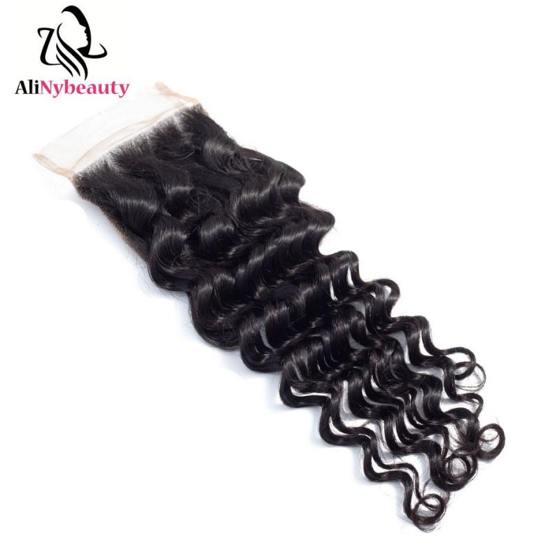 Malaysian Human Hair Deep Wave Lace Closure