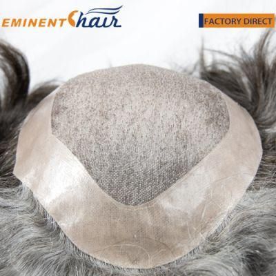 2022 Pouplar Men&prime;s Toupee Fine Mono with PU Coated Hair System