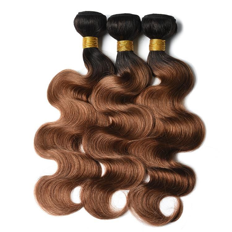 Wholesale Brazilian Hair Weave Body Wavy Bundles Human Hair Extension #T1b/30