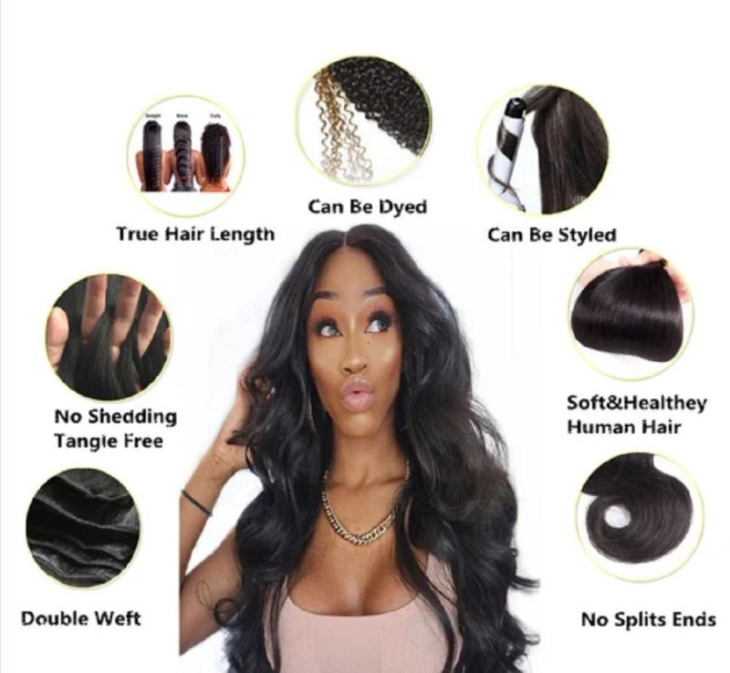 Super Quality Body Wave 13X4 Lace Front Brazilian Human Hair Wigs for Black Women (24Inch)