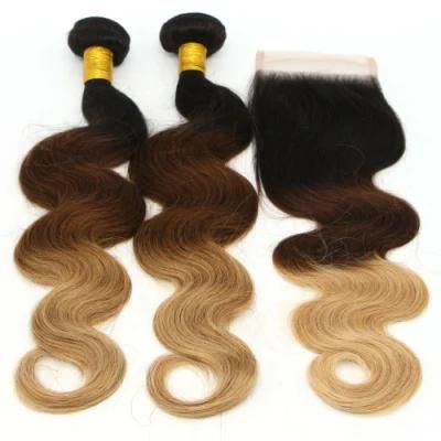 1b/4/27 Ombre Color Body Wave Brazilian Human Hair Weaving