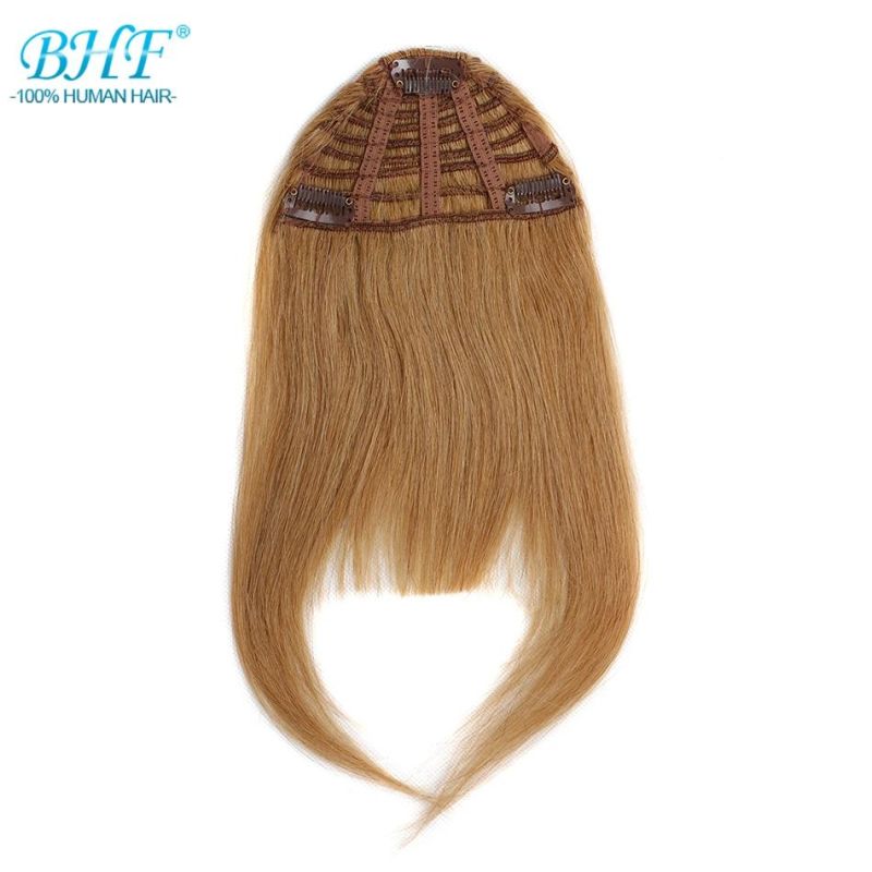 Brazilian Pieces Human Hair Topper with Bangs, Human Hair Wigs with Bangs, Clip in Bangs Human Hair Bangs Fringe