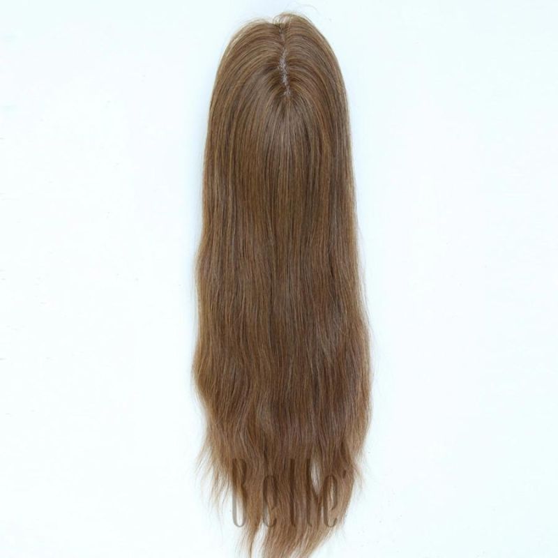 Natural Looking 100% Raw Human Hair Women Mono Topper