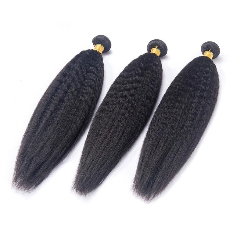 Brazilian Kinky Straight Hair Bundles Human Hair Bundles Remy Human Hair Extensions 3/4 Pieces Double Weft