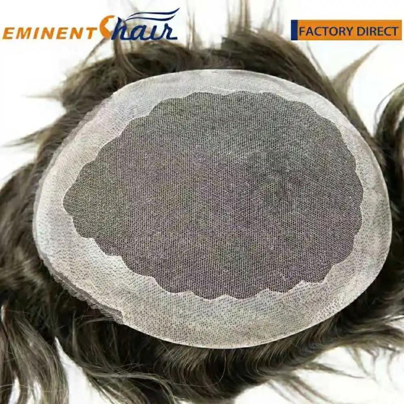 Indian Hair Lace Toupee Hair Replacement System for Men
