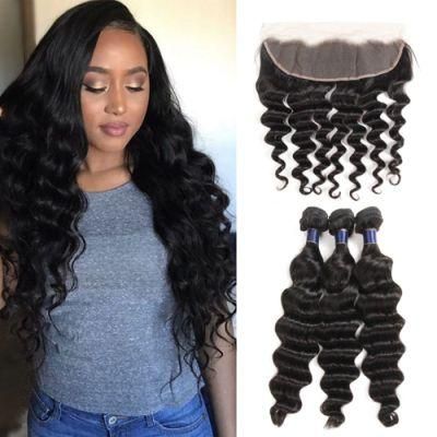 Kbeth 10A Hair Toupee Wholesale Virgin Hair Vendor Mink Cuticle Aligned Hair 3 Bundles Deep Wave with Pre Plucked HD Swiss Lace Frontal Toupee