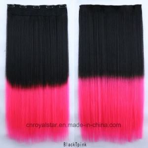Gradient Five Clips Hair Long Straight Hair Wig Hair Extension