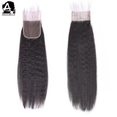 Angelbella New Arrival Styles 4X4 Lace Closures Kinky Straight Remy Human Hair Closures