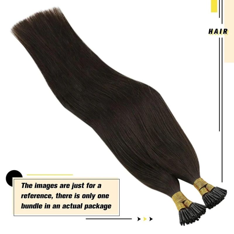Remy I Tip Hair Extensions Human Hair Prfessional Cold Fusions Hair Pre Bonded Stick Tip Hair Extensions Human Hair #2 Darkest Brown I Tip Remy Human Hair Exten