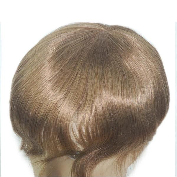 PU with Gauze Base with Lace Front Hair System Men