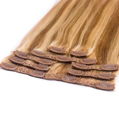 Quality Brazilian Human Hair Clip-on Extensions Silky 24inch Piano Color