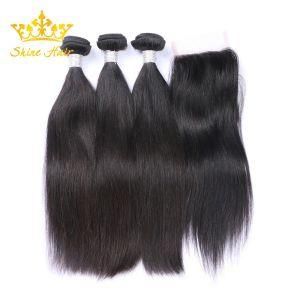 High Quality Human Brazilian Hair of Natural Color Straight Hair Weft
