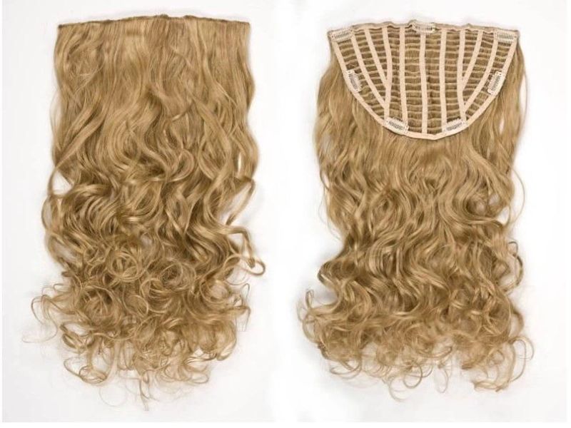 Clip in Half Wig Hairpieces Virgin Hair Clip on Hair Extensions (AV-HW00-23)