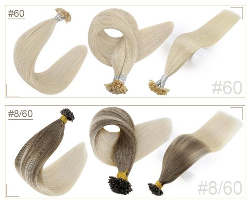 Prebonded Human Hair Keratin Glue Beads U Tip Hair Extensions