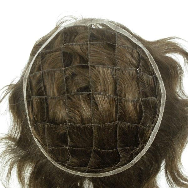 Single PE Line 3cmx3cm Integration Natural Human Hair Toupee