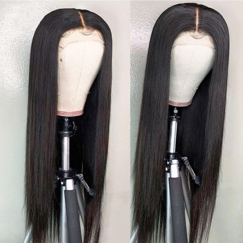 Factory Directly Sell Brazilian Straight Full Lace Human Hair Wigs 10-26 Inch with Baby Hair Pre Plucked Remy Hair Wig