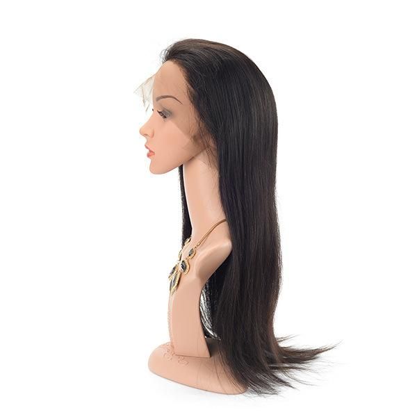 360 Lace and Machine Weft Base Stock Women’ S Natural and Straight Hair Wig