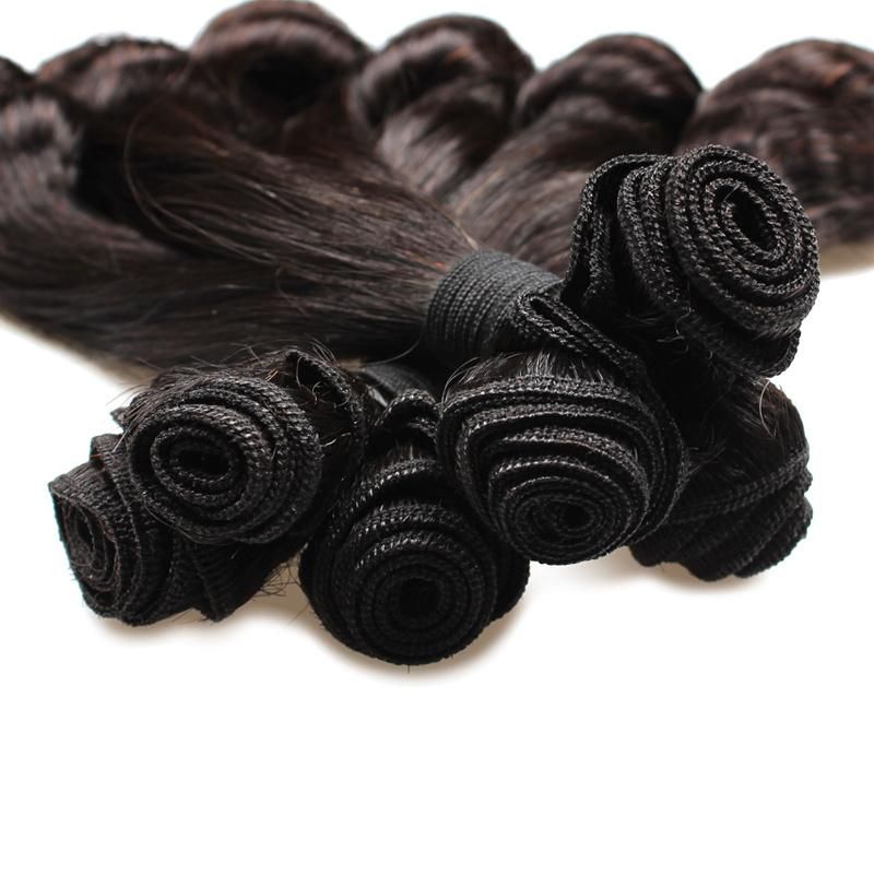 Double Drawn Remy Hair Natural Color Straight Curly Human Hair Extensions