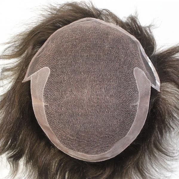 Hair Replacement for Men French Lace with Thin PU Coated Back Sides