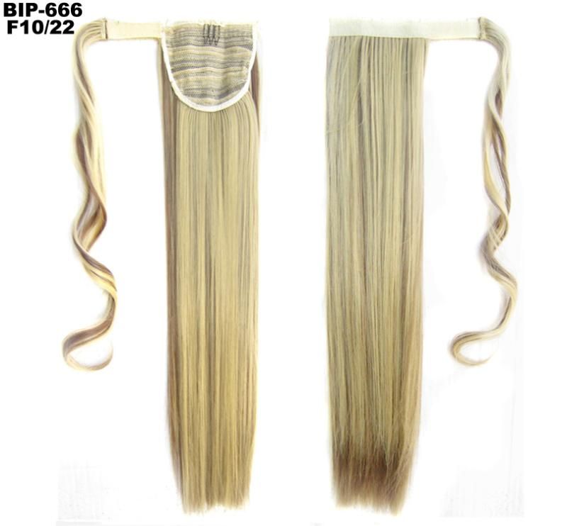 Silky Straight Synthetic Magic Paste Clip in Ponytail Hair Extension