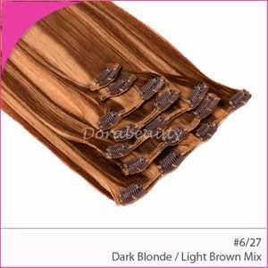 Grade7a Brazilian Human Hair Extensions Clips in Hair