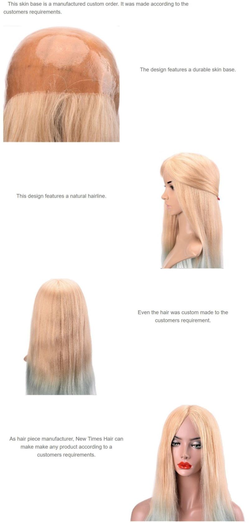 Custom Women′s High Quality Skin Base Hair Replacement System