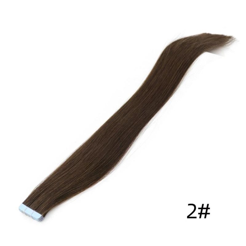 Human Hair Tape Extensions European Natural Seamless Skin Weft 14" Black Brown Blonde 100% Virgin Remy Hair 40 PCS